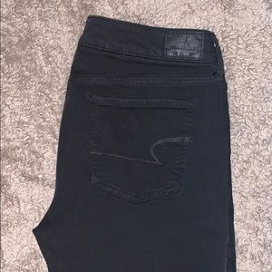 AE Super Stretch X Distressed Black Jegging